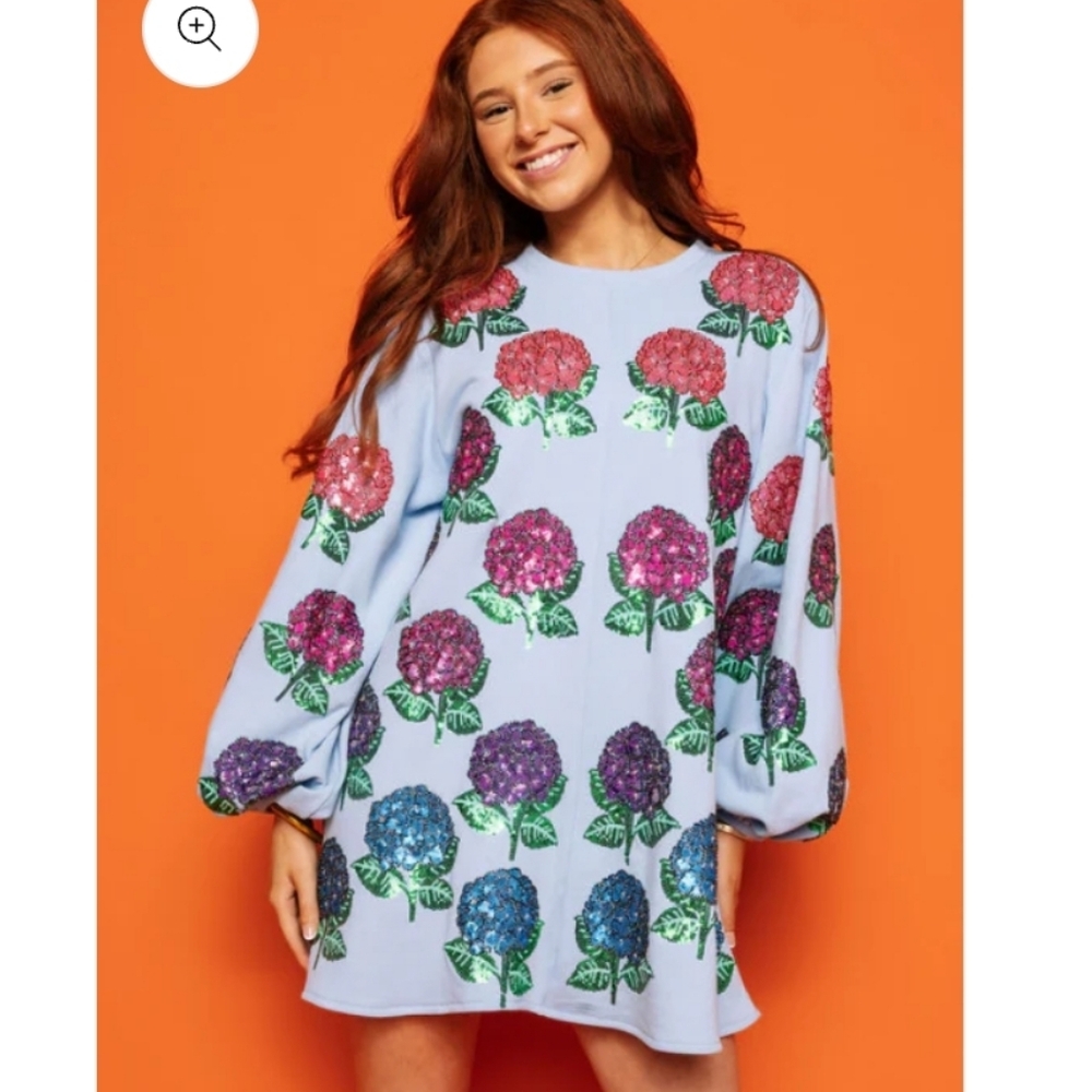 Queen Of Sparkles Hydrangea Floral Dress